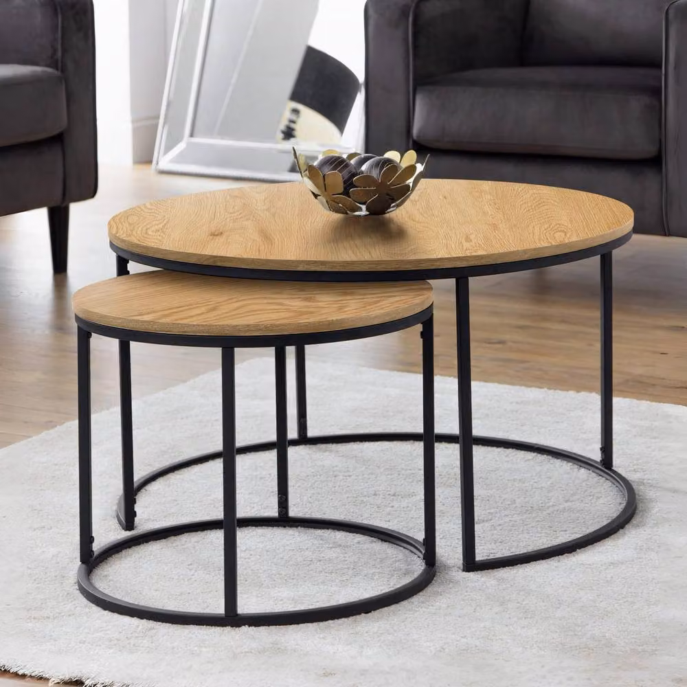 Cheshire Braemar Round Nesting Coffee Table in Light Oak – 3