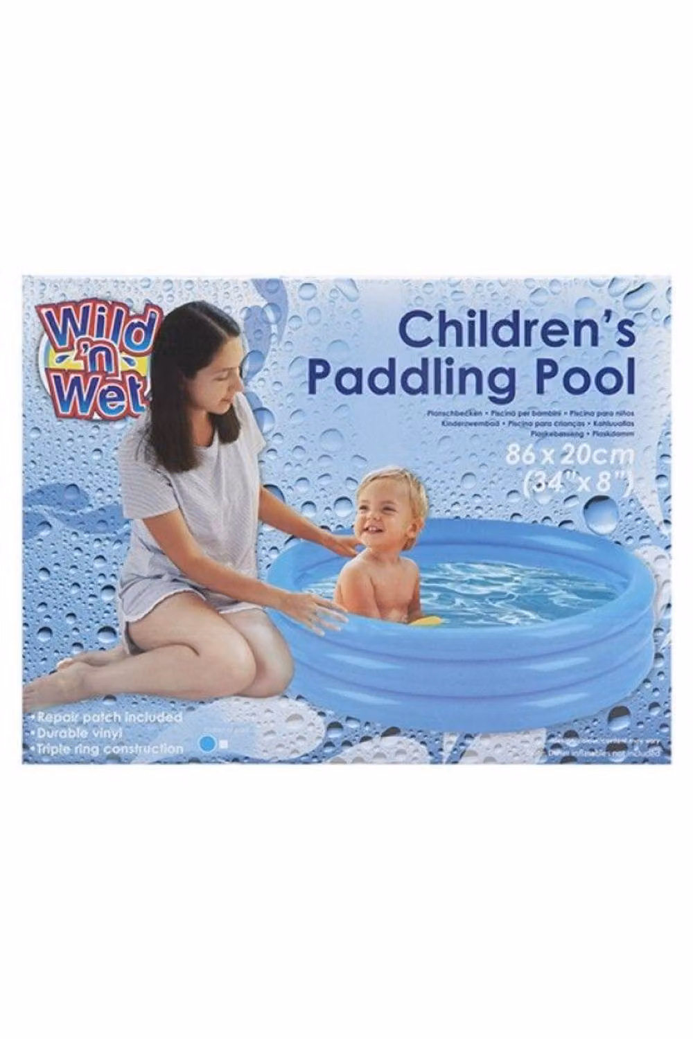 KDMD Blue 3 Ring Inflatable Round Paddling Pool, Diameter: 86.36 cm, Height: 20.32 cm – 2