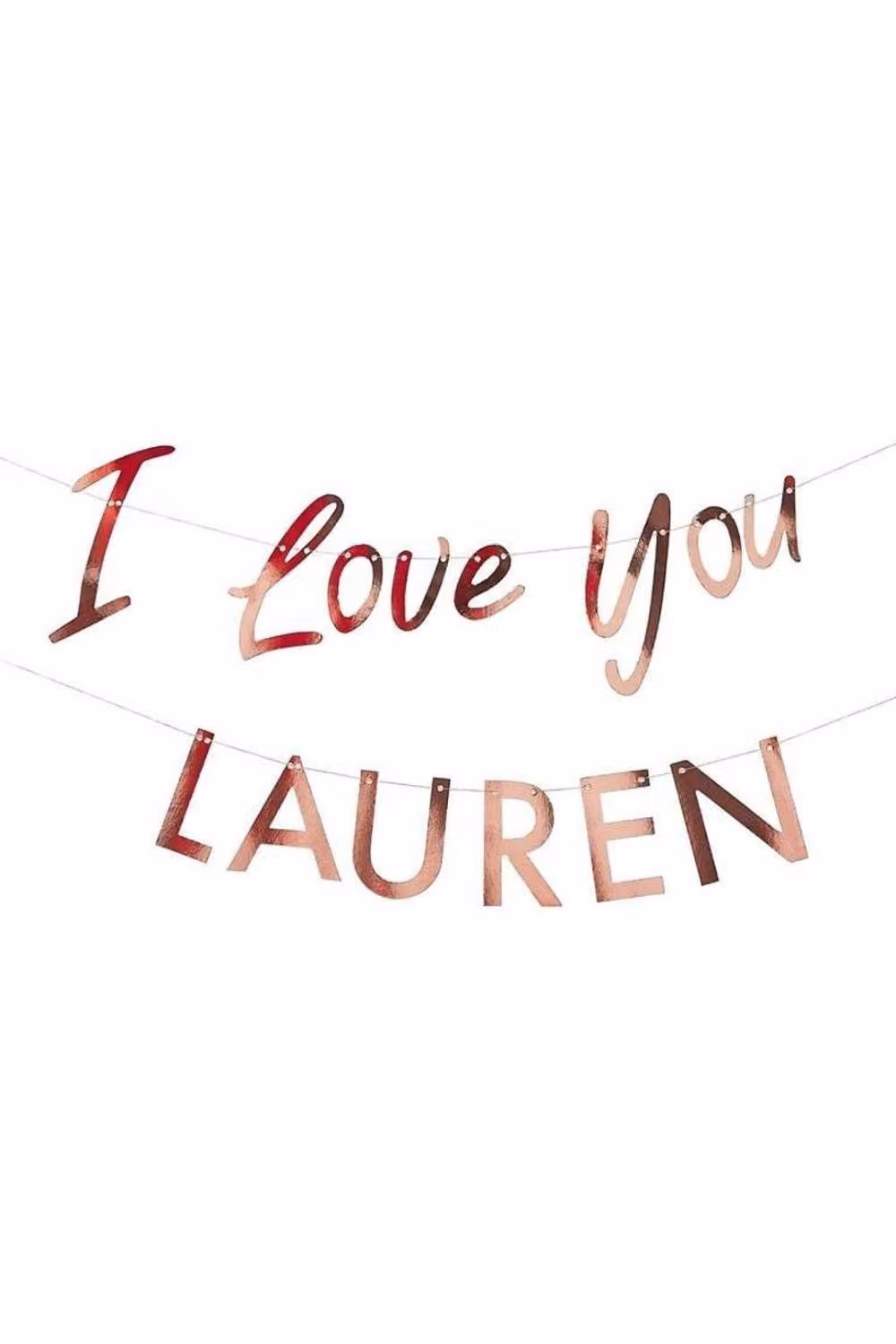 KDMD Customisable I Love You Red Paper Bunting with Hearts and Letters for Valentines Day – 2