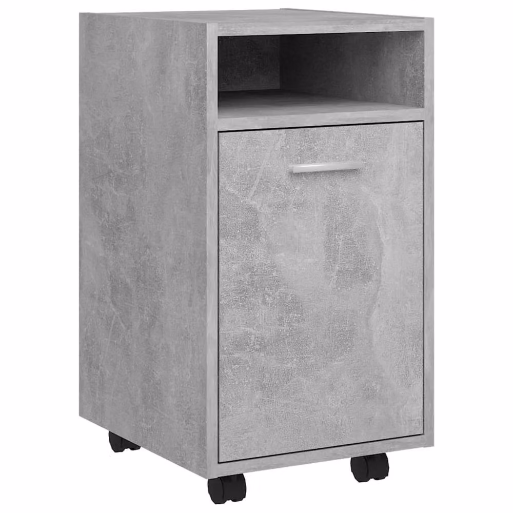 Berkfield Home Side Cabinet with Wheels in Concrete Grey, W/D/H: 33 x 38 x 60 cm – 3
