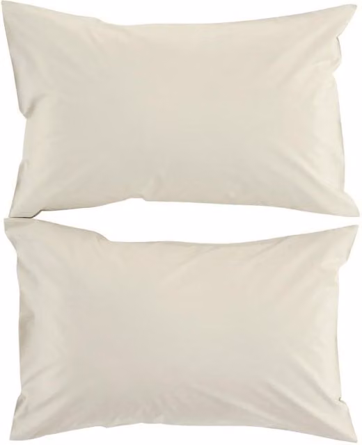 CHRISTY Pure Cotton Percale Standard Pillowcase Pair in Beige