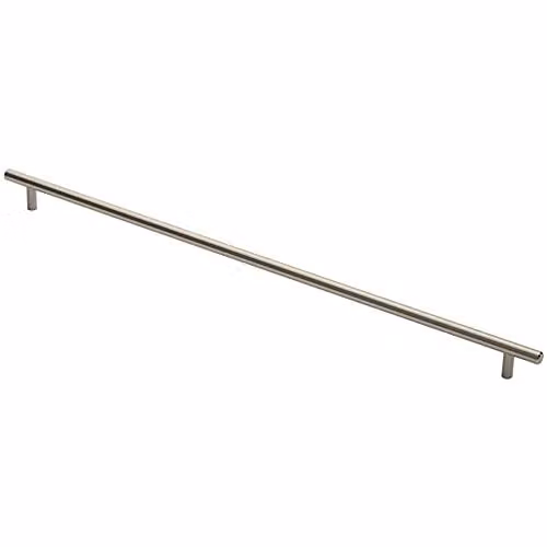 Loops Round T-Bar Cabinet Pull Handle in Brushed Satin Nickel, Fixing Centres: 512 mm, Length: 57.2 cm, Depth: 1.2 cm