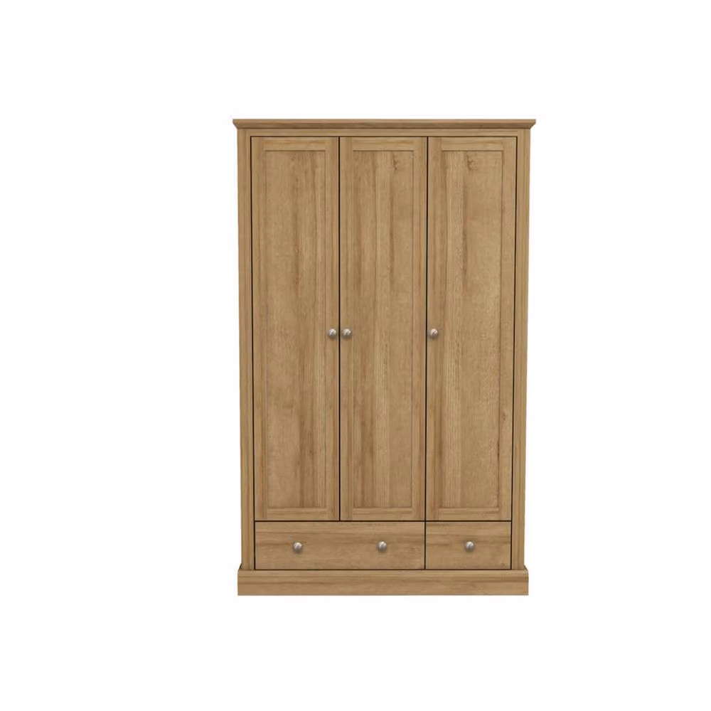Wyld Haus Ardee Natural Oak 3 Door Wardrobe with 2 Drawers – 2