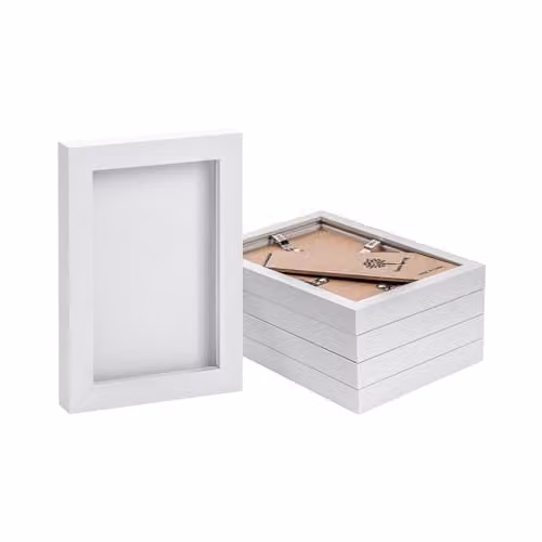 Nicola Spring Pack of 5 Rectangular White Photo Frames for 10 x 15 cm Photos