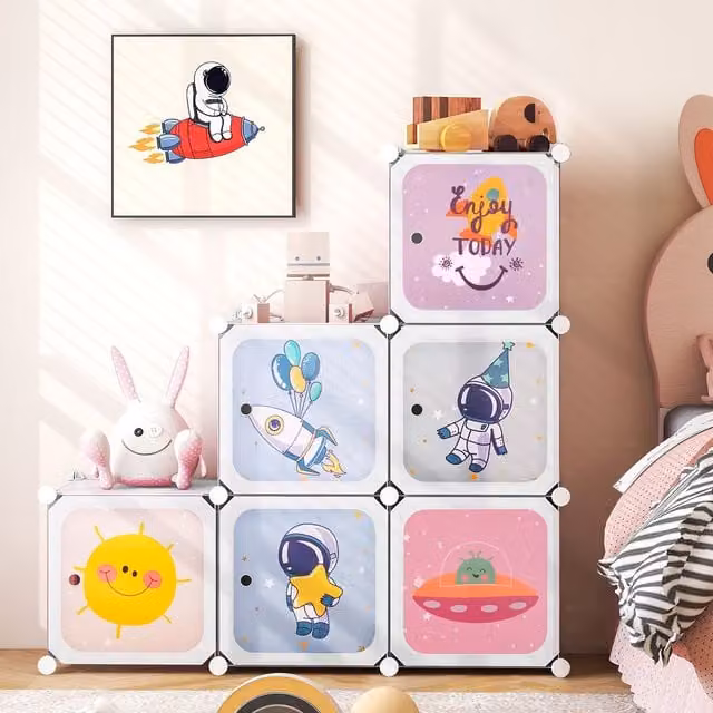 Costway Portable 8-Cube Baby Wardrobe and Dresser Storage Organiser in White