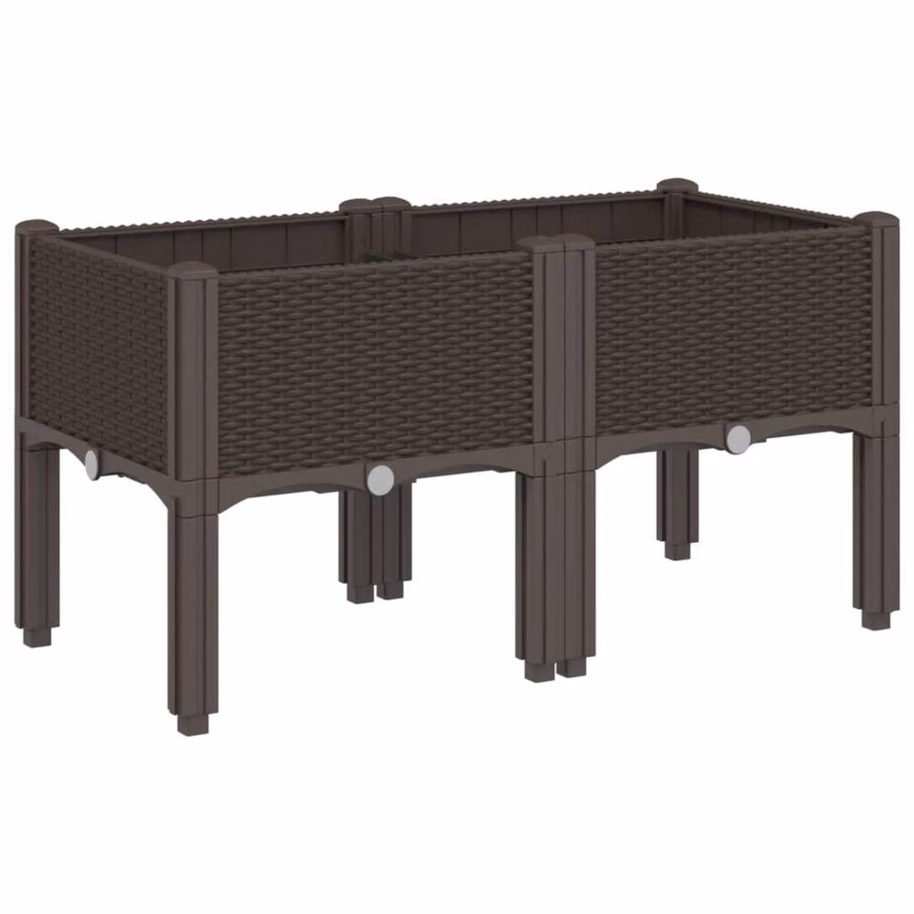 Berkfield Home Garden Planter with Legs, Brown, W: 80 cm, D: 40 cm, H: 42 cm – 2