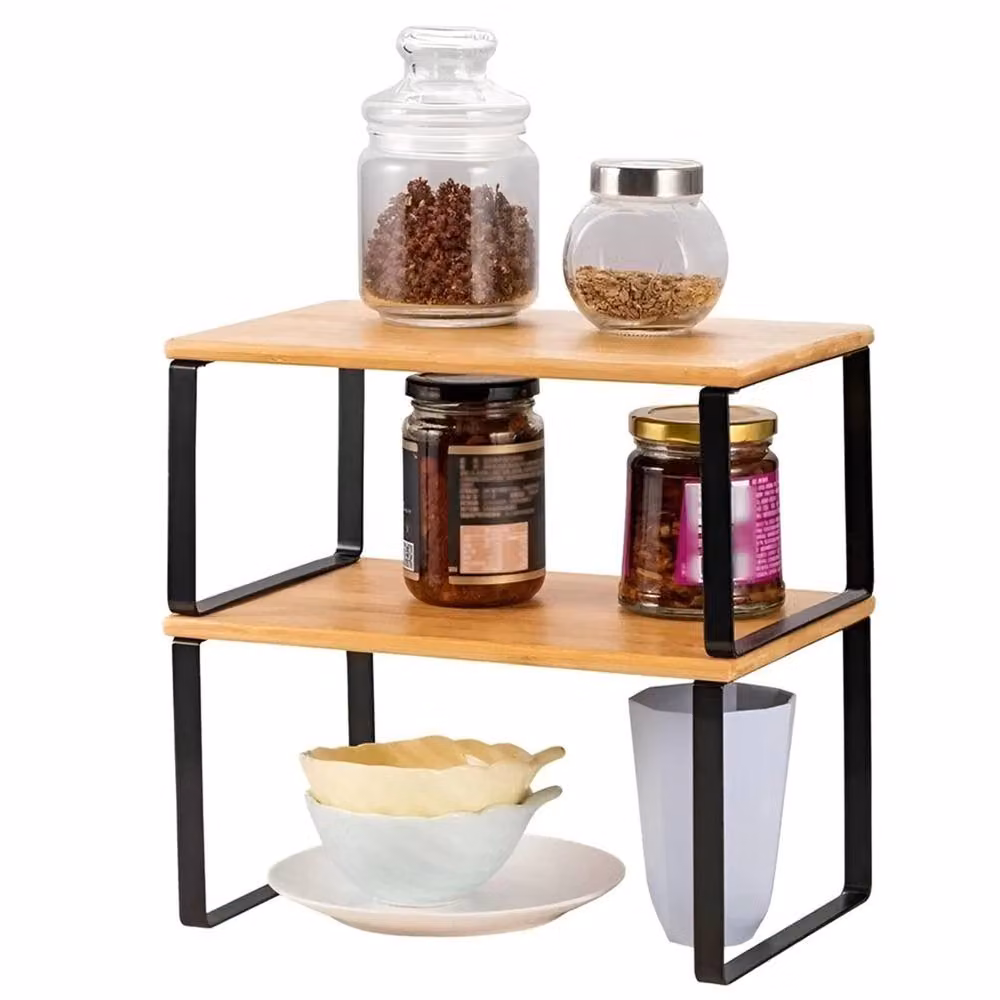 Nordara 2-Tier Bamboo Spice Rack Set in Brown – 4