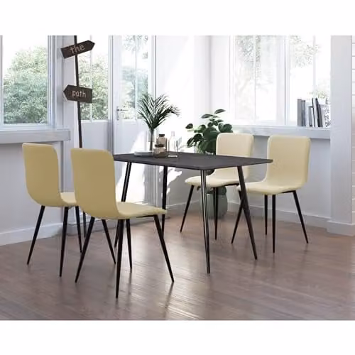 Dorel Home Furnishings Monza Rectangular Dining Table in Grey and Black, W: 120 cm, D: 80 cm, H: 76 cm – 2