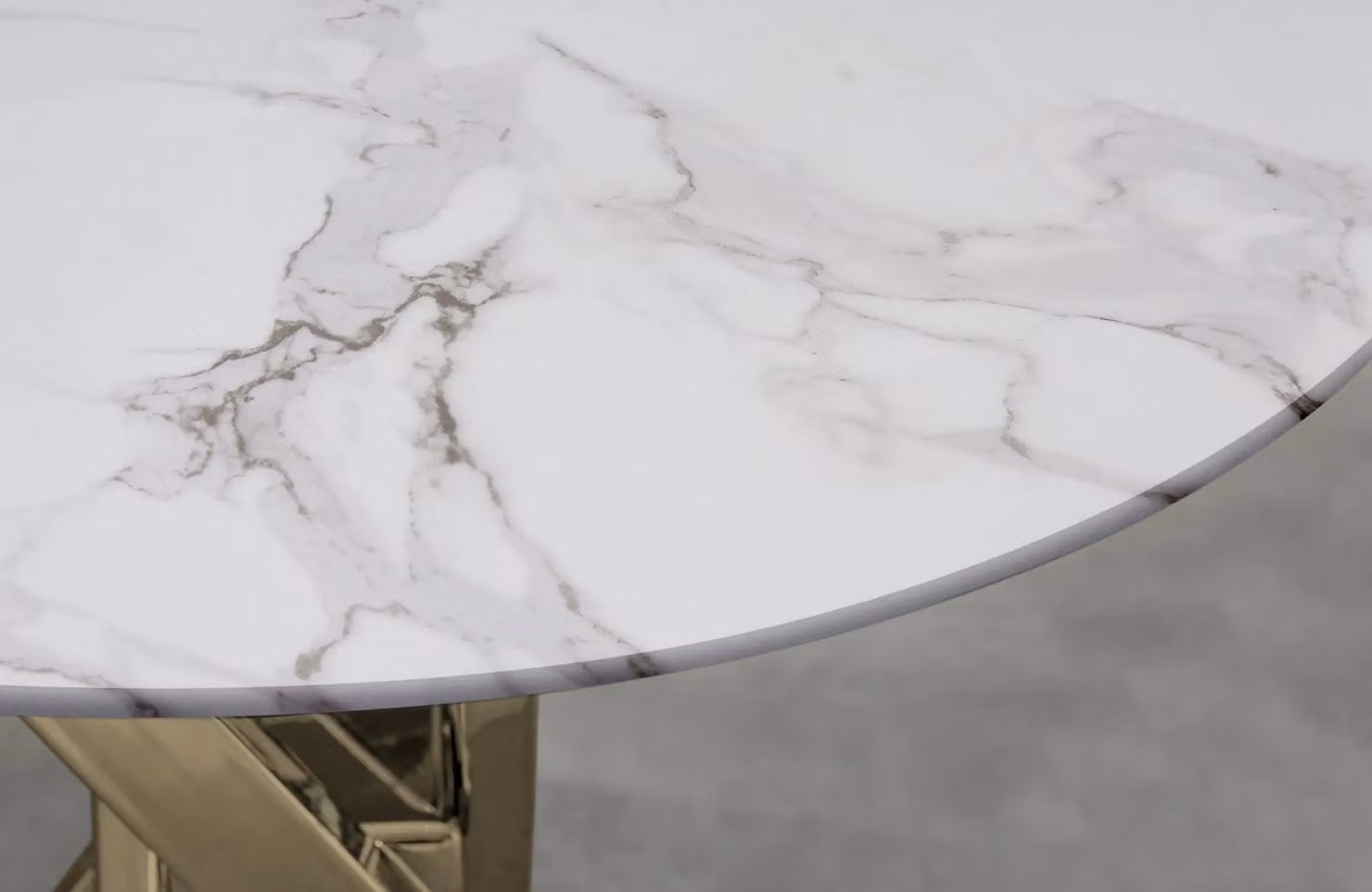 FurnitureboxUK Novara Round Marble Effect Glass Top Side Table with Gold Metal Starburst Legs in White – 2