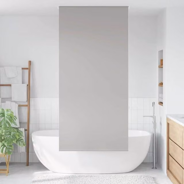 Berkfield Home Grey Opaque Shower Roller Blind, W: 110 cm, H: 240 cm