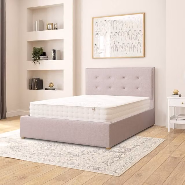 Aspire Presley Eire Linen Fabric Ottoman Storage Bed in Grey, Double (140 x 200 cm)