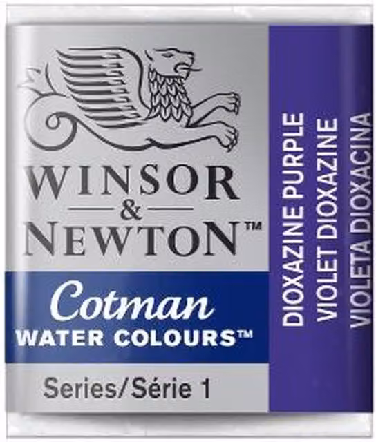 Winsor and Newton Cotman Watercolour Half Pan Paint in Dioxazine Purple
