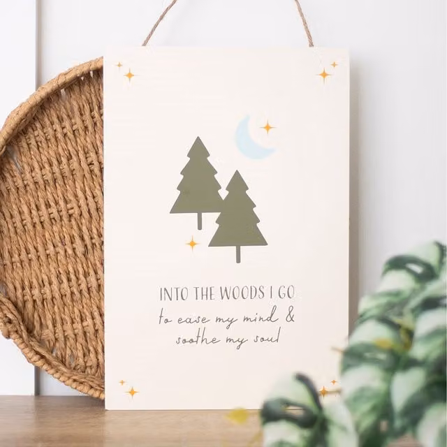 Kingsbury Gifts Into the Woods Multicolour Hanging Sign, W: 40 cm, H: 20 cm