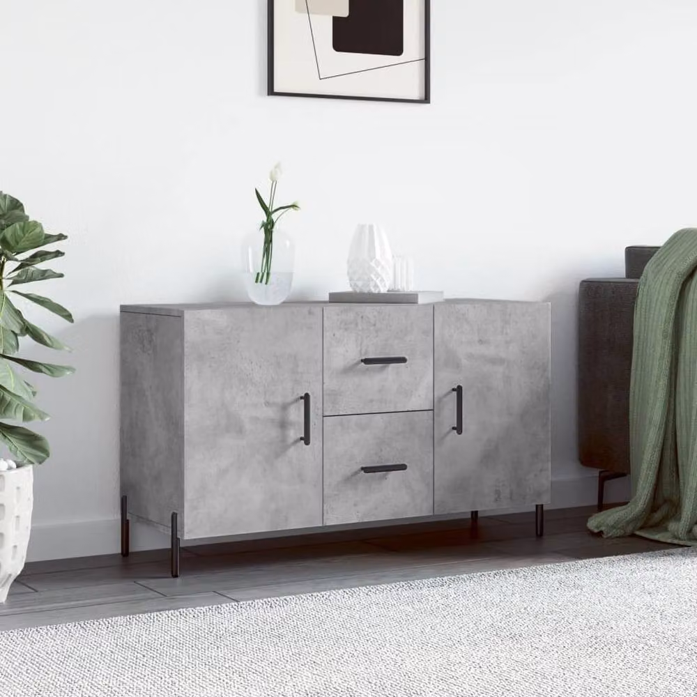 Berkfield Home Modern Sideboard in Concrete Grey, W/D/H: 100 x 36 x 60 cm – 2