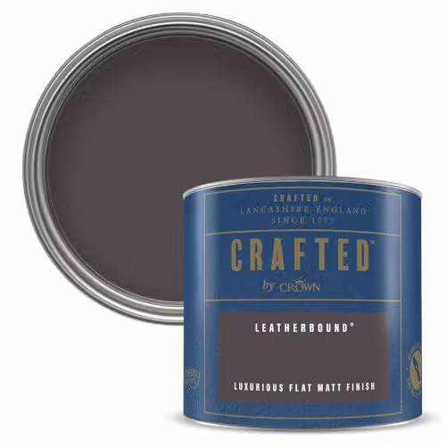 Crown Crafted Leatherbound Matt Emulsion Paint Tester Sample, Brown, 125ml