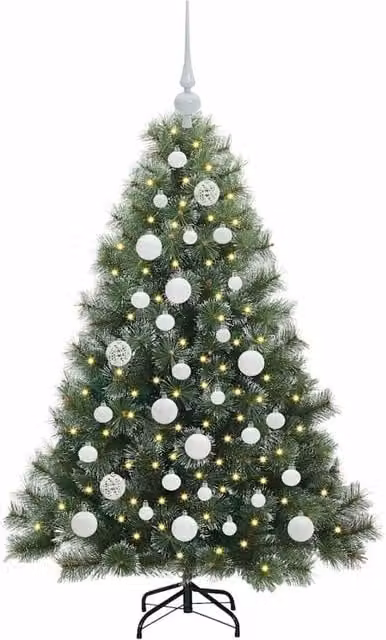 Berkfield Home Realistic Artificial Christmas Tree with 150 Warm White LEDs, Green, Height: 120 cm