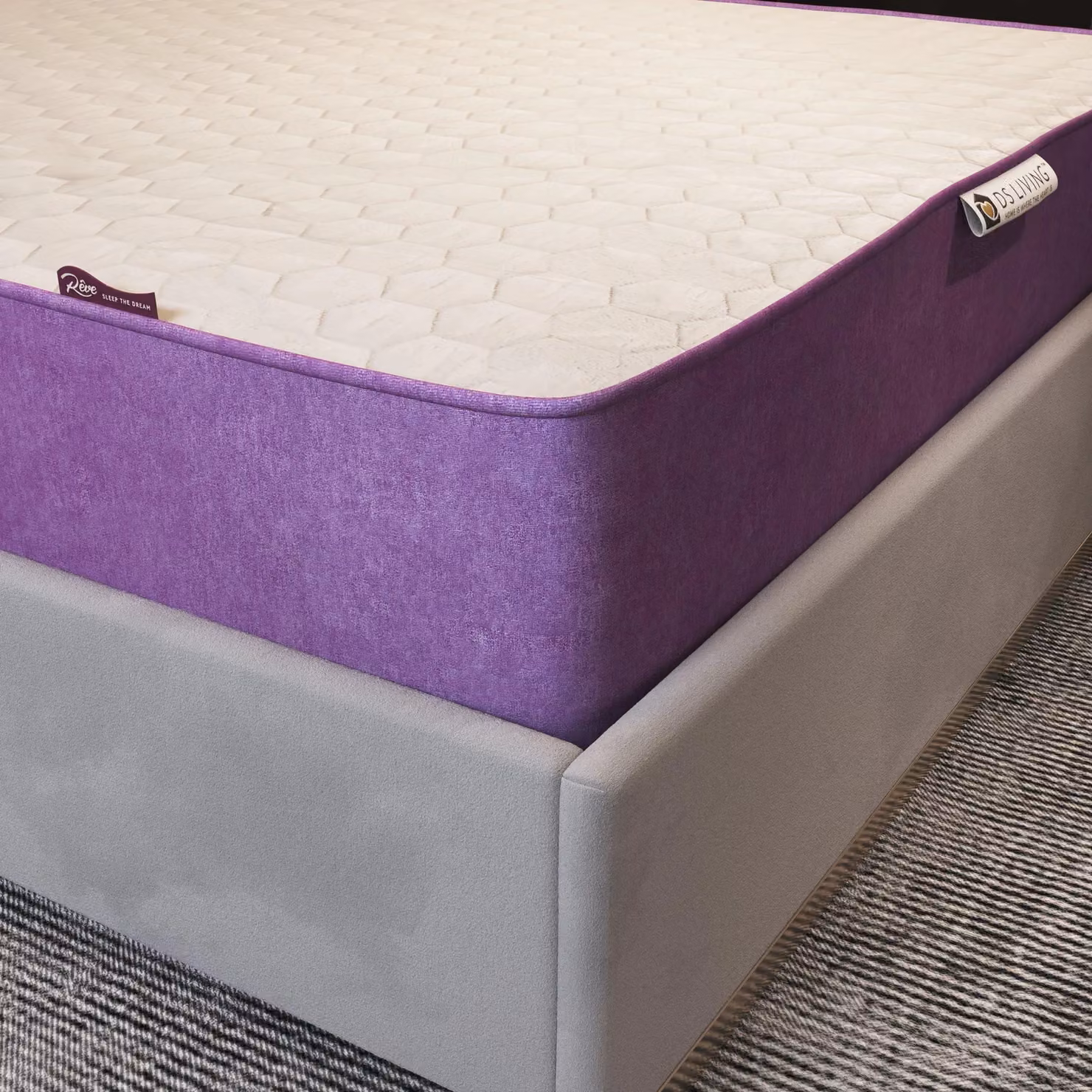 DS Living Reve Tanzanite Hybrid Gel-Flex Memory Foam Mattress in Purple, W/D/H: 90 x 190 x 25.4 cm – 5