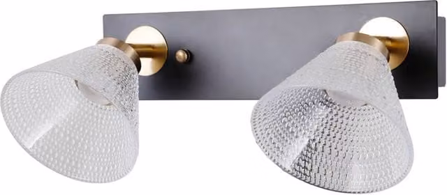 Netlighting Orella Twin Ceiling Spotlight in Matt Black and Gold with 2x Warm White LED Bulbs