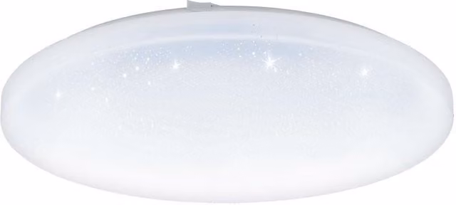 Loops LED Wall and Ceiling Flush Light with White Plastic Shade and Crystal Effect, 33.5W, Warm White