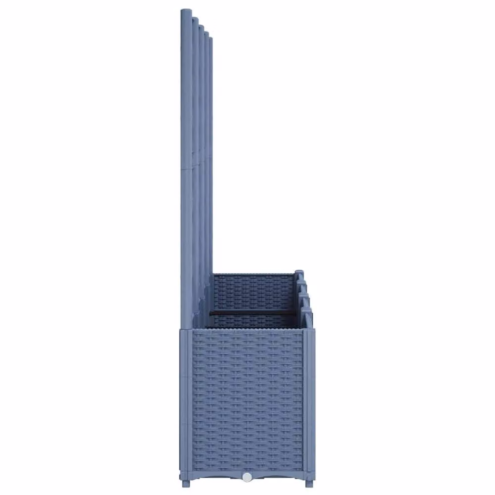 Berkfield Home Garden Planter with Trellis in Blue Grey, W/D/H: 160 x 40 x 140 cm – 4
