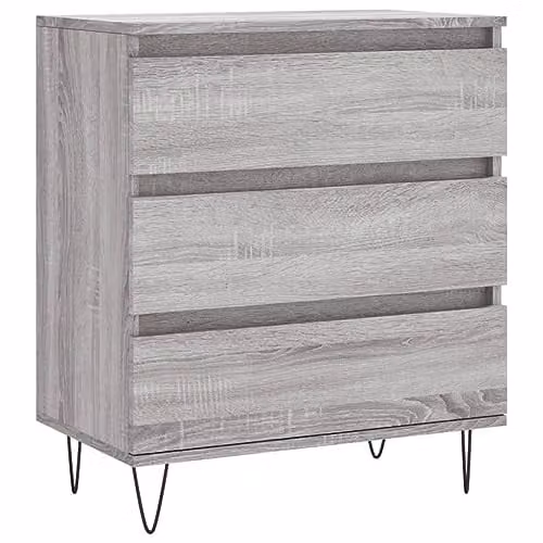 vidaXL Grey Sonoma Sideboard in Engineered Wood W/D/H: 60 x 35 x 70 cm