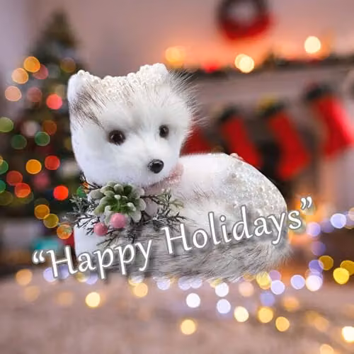 VFM e-Store White Flocked Fox Christmas Tabletop Decoration – 3