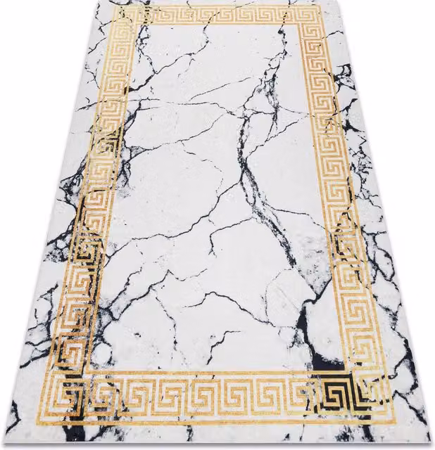 RugsX Andre Stone Look White Rectangular Polyester Rug, W: 120 cm, L: 170 cm – 1