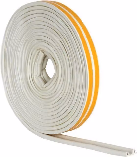 Garden Mile Self-Adhesive E-Type Foam Weatherproof Seal Tape for Doors and Windows, White