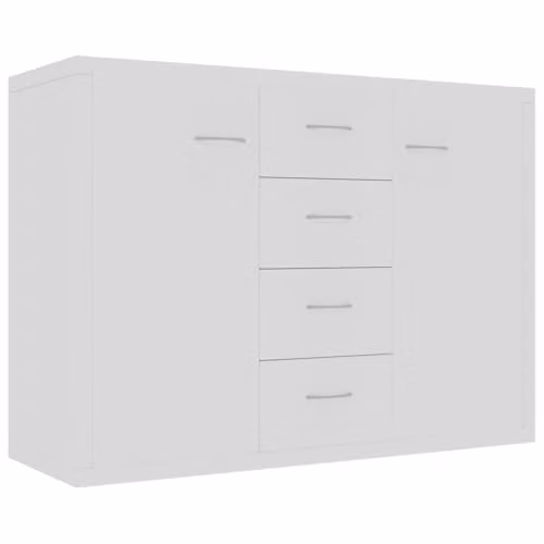 vidaXL Minimalist White Sideboard in Matt MDF, W/D/H: 88 x 30 x 65 cm