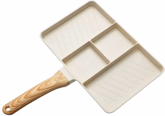 PAWNORA Non-Stick Ceramic Frying Pan, Off-White