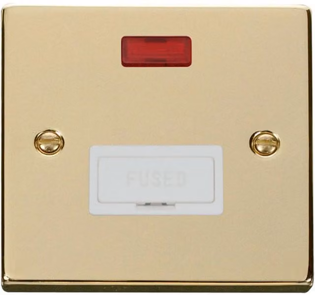 SE HOME White and Polished Brass Flush Socket Plate