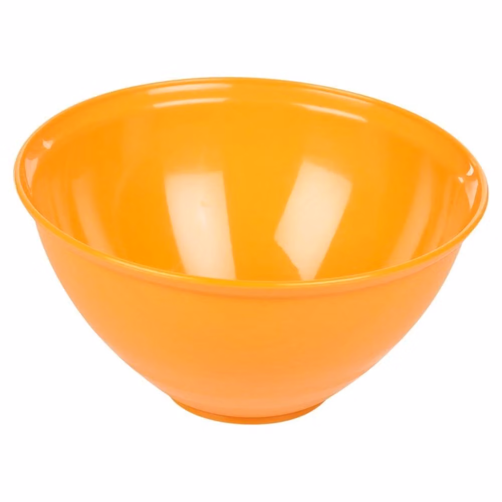 NESTLUNE 3 Piece Set of Durable Round Plastic Mixing Bowls in Orange, Blue, Purple and Red, 1000ml each