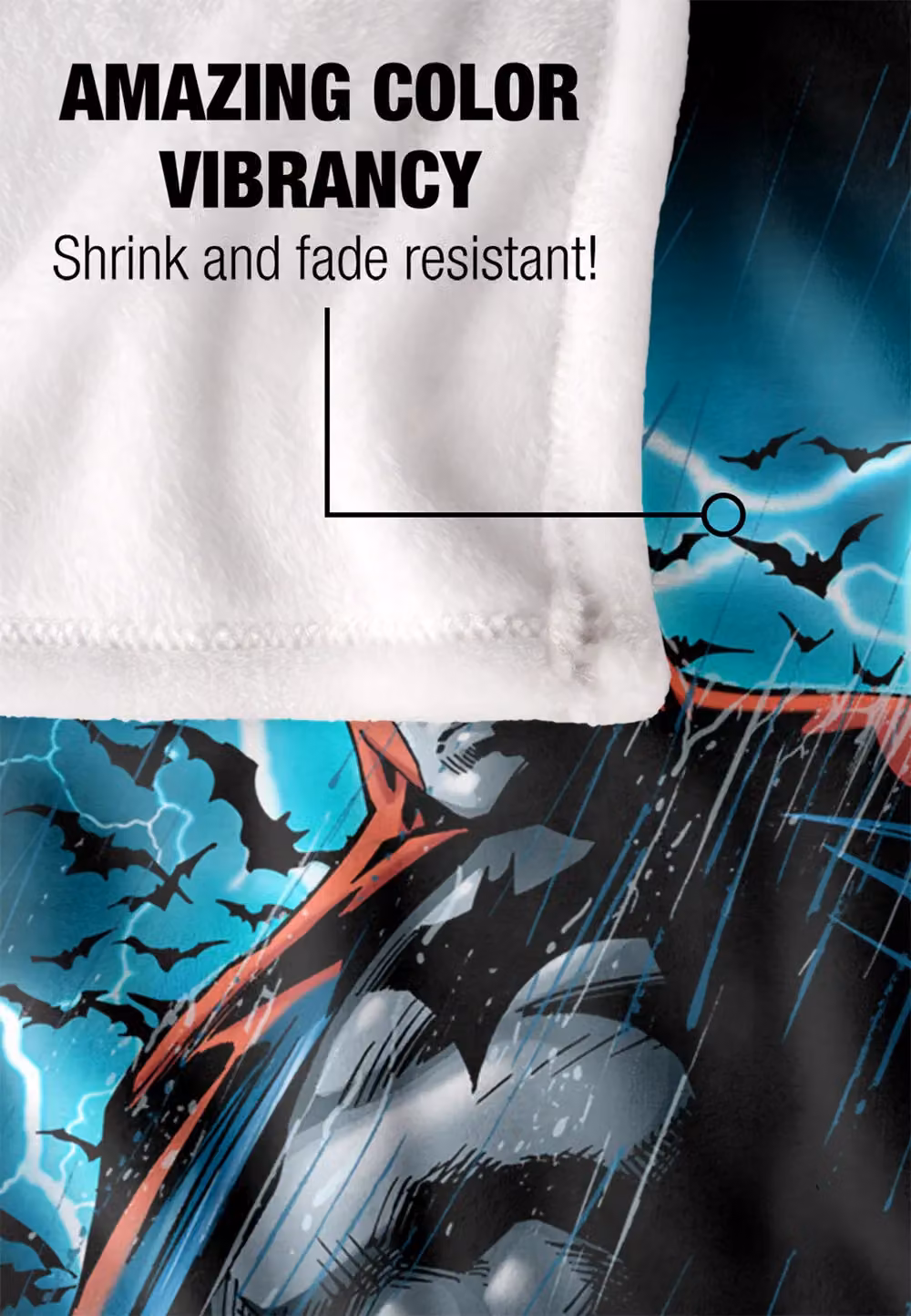 DC Comics Batman Stormy Knight Blanket in White, W: 152 cm, D: 127 cm – 3