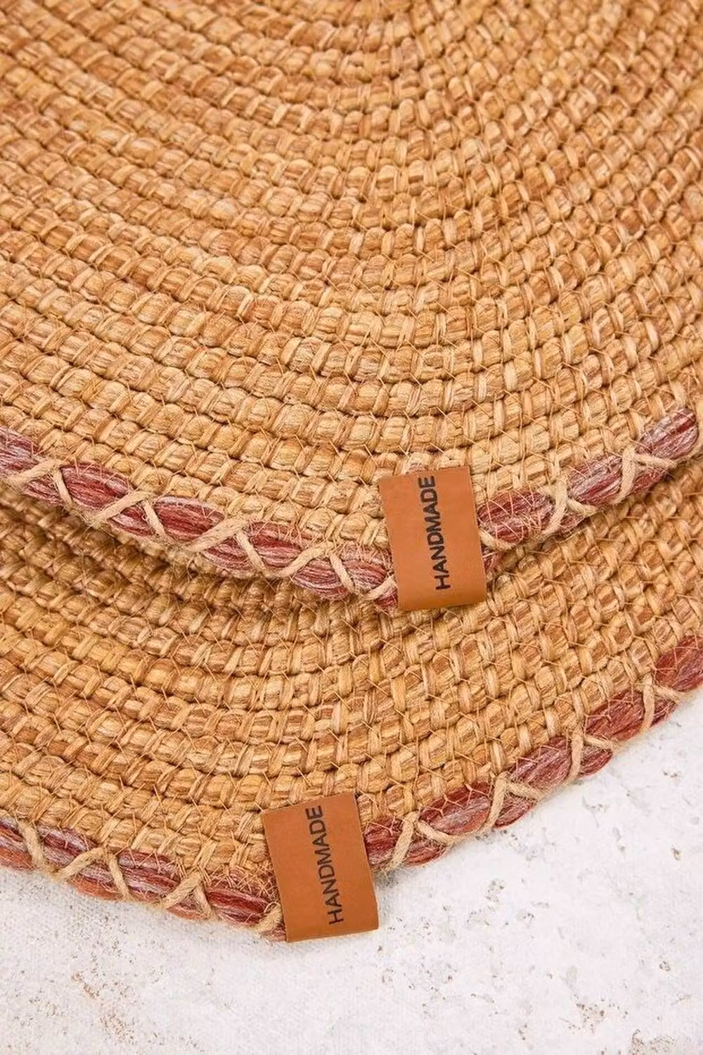 WOVCOR 2 Piece Heart-Shaped Woven-Look Placemats in Beige – 2