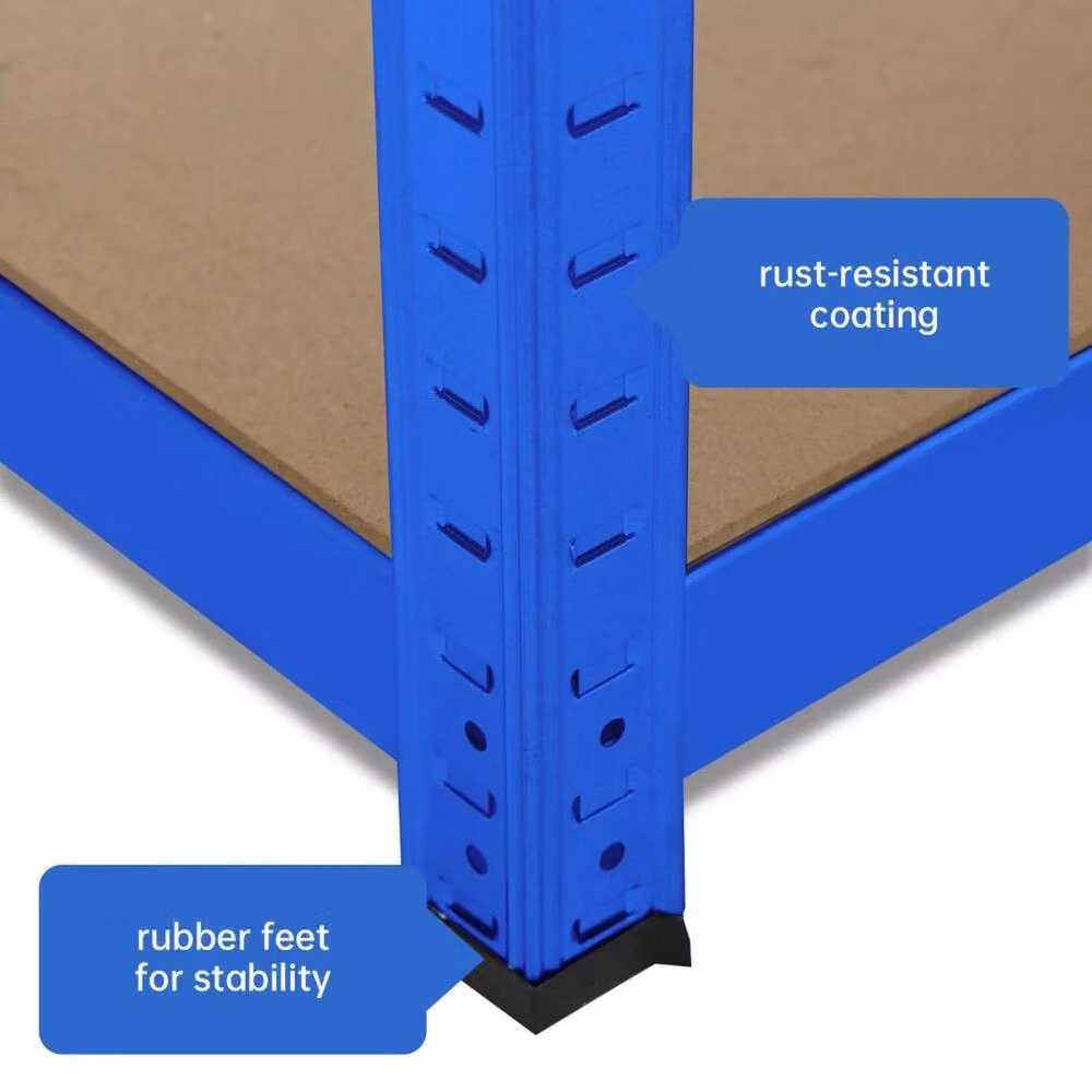 Hinsinc Blue Metal and MDF Industrial Racking Shelf with Adjustable Shelves, Blue, W/D/H: 50 x 50 x 50 cm – 3