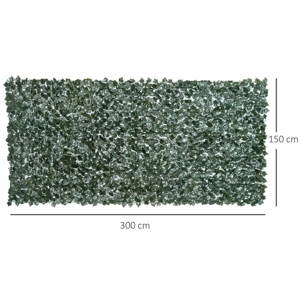 STILVORA Artificial Hedge Privacy Screen, Green, W: 300 cm, H: 150 cm – 2