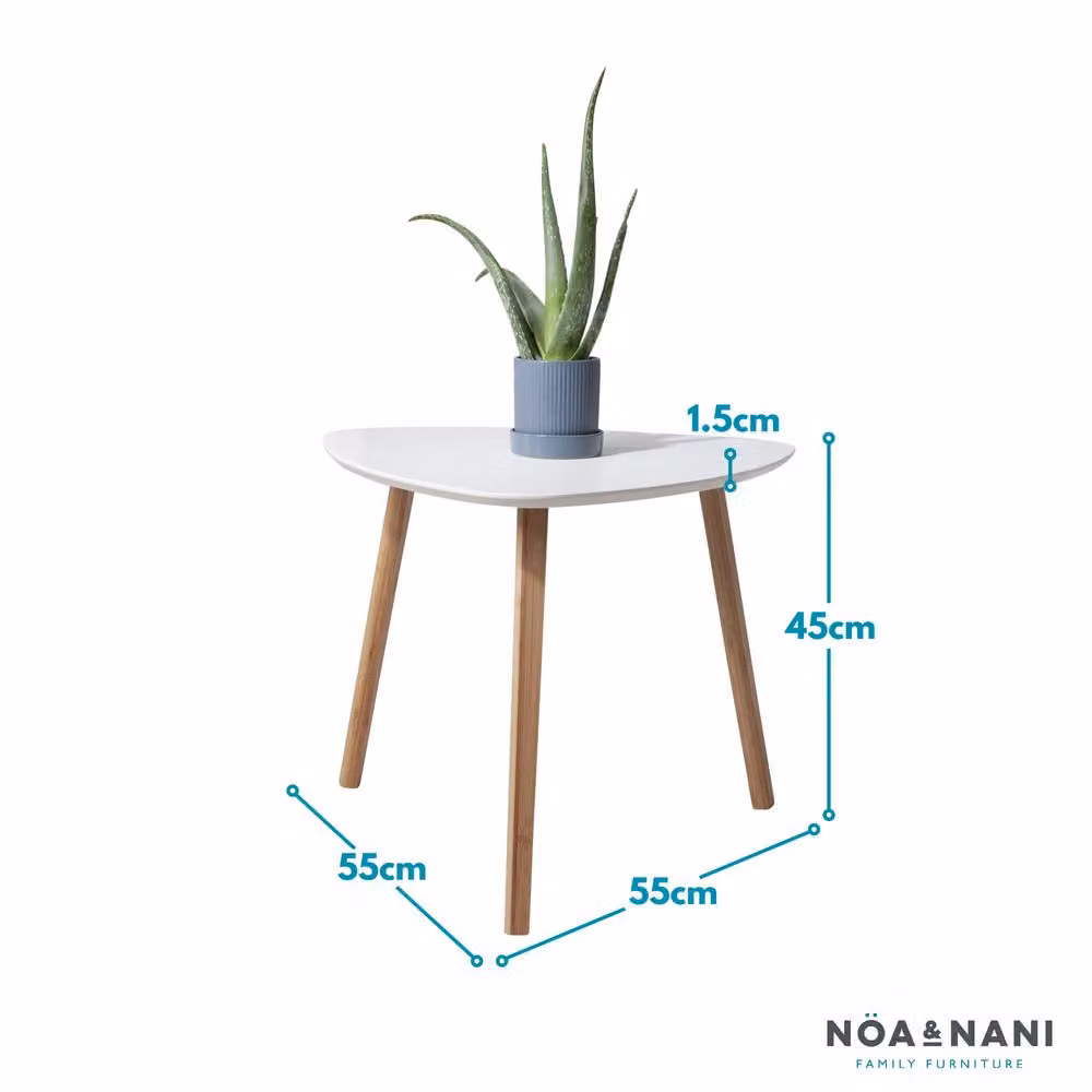 Nöa and Nani Malme Round Side Table in White and Natural Pine – 2
