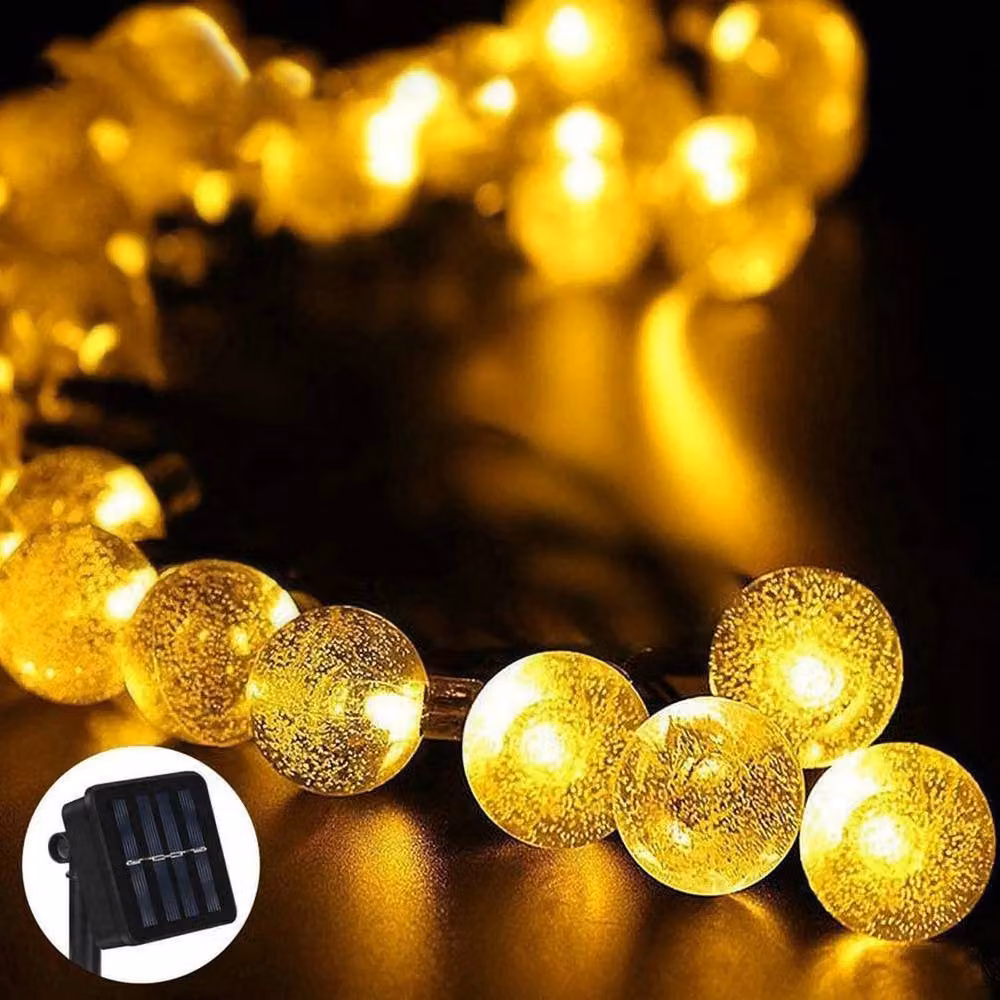 SPETLEK Solar Powered Retro LED Bulb String Lights in Warm White, 6.5m – 2