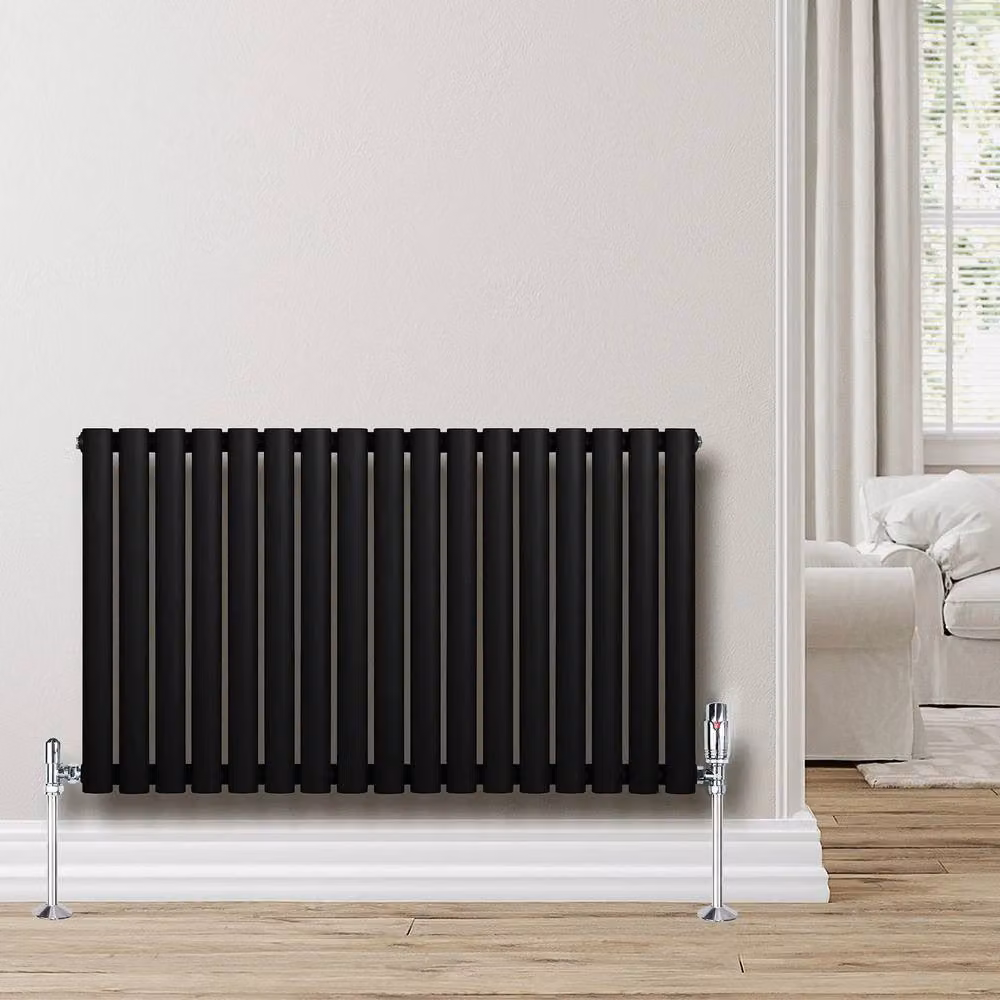 Monstershop Oval Single Column Steel Radiator, Black, W: 60.0 cm, H: 102.0 cm – 4