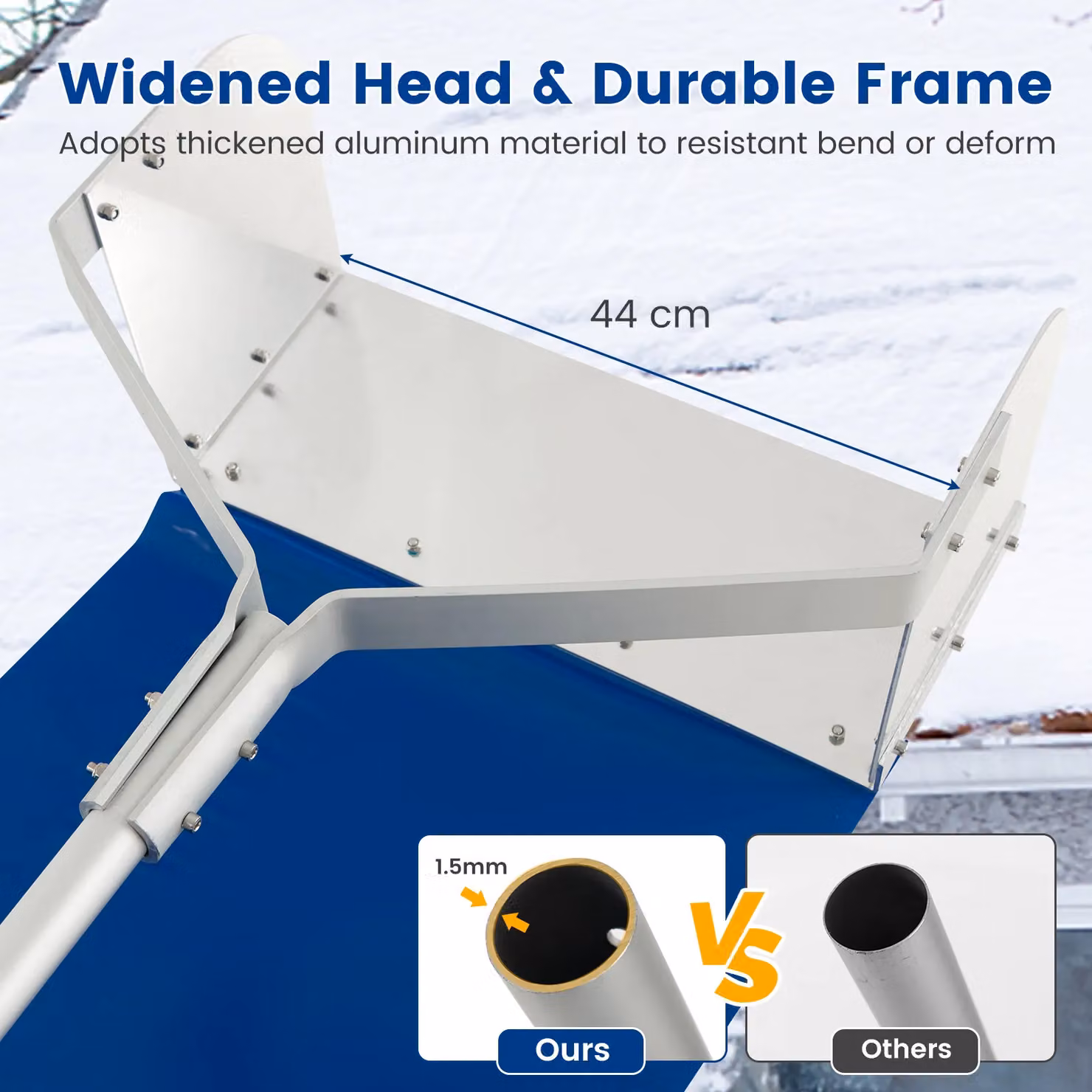 Costway Aluminium Adjustable Snow Roof Rake with Widened Head Design, Multicolour – 2