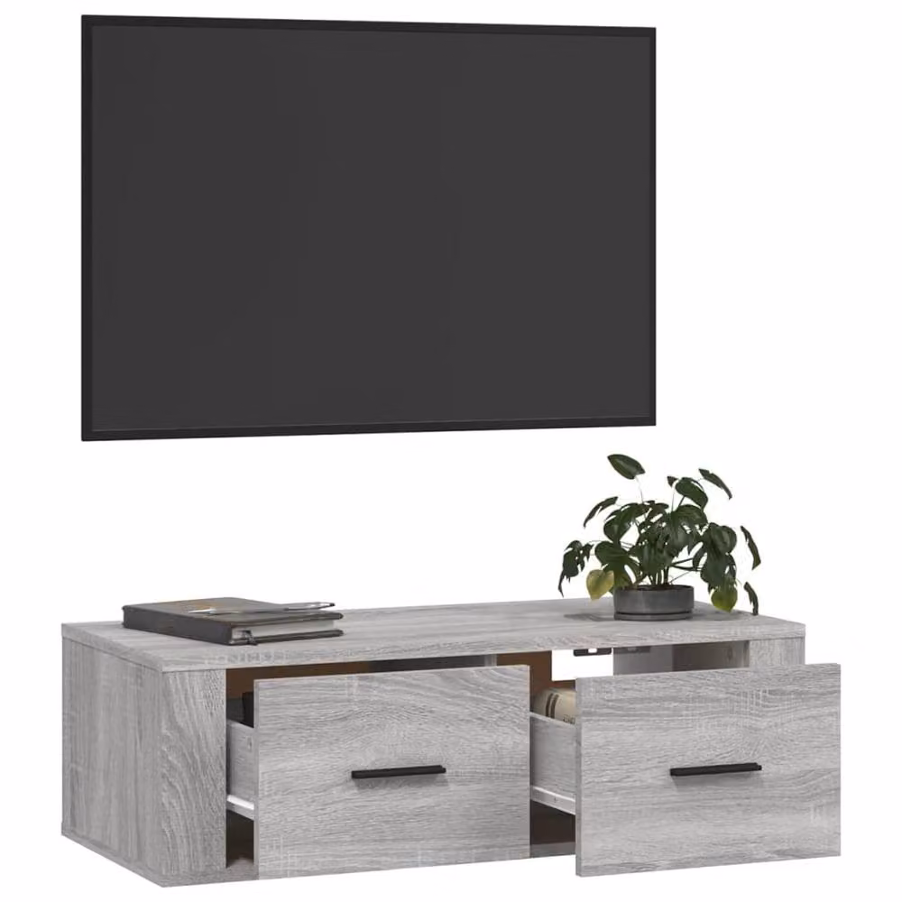 Berkfield Home Grey Sonoma Hanging TV Cabinet, W/D/H: 80 x 36 x 25 cm – 3
