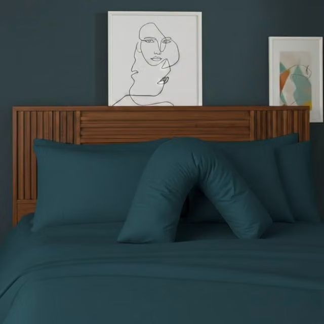 Snug City V Shape Maternity Pillowcase in Teal Polycotton