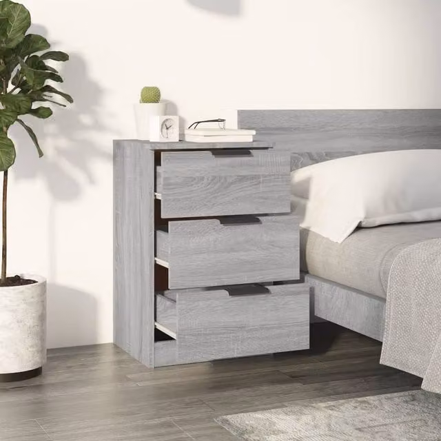 Berkfield Home Modern Bedside Cabinet in Grey Sonoma, W/D/H: 40 x 36 x 65 cm – 1