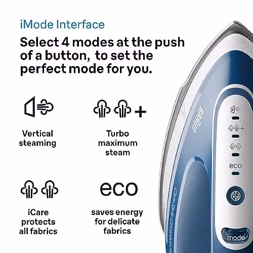 Braun CareStyle Compact Pro Steam Iron, Blue, 2400W with Vertical Steam and Anti-Calc Function – 2