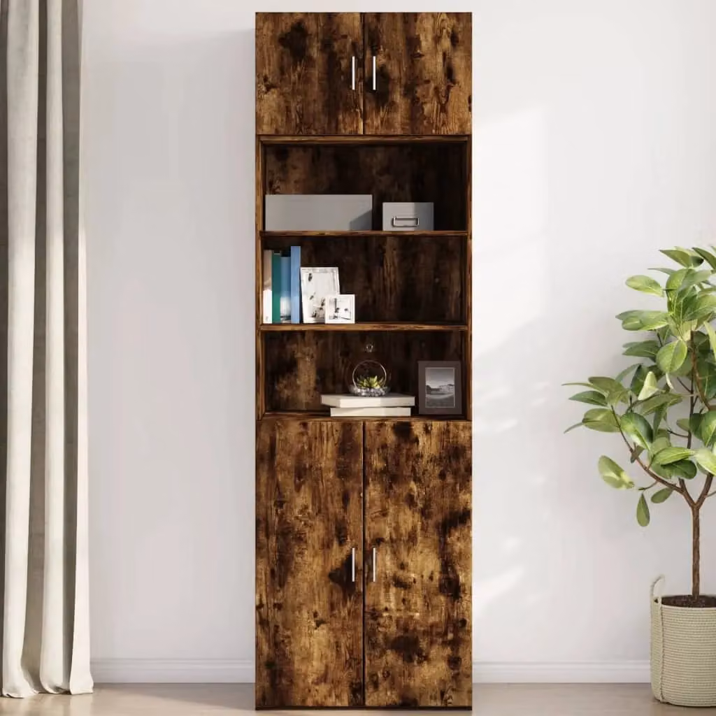 Berkfield Home Smoked Oak Wall Cabinet in Brown, W: 70 cm, D: 40 cm, H: 42.5 cm – 3