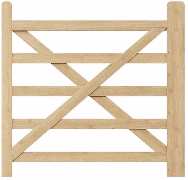 Kelvenix Retro Wood and Stainless Steel Fence Panel Gate in Brown, W: 100 cm, H: 90 cm, D: 90 cm – 1