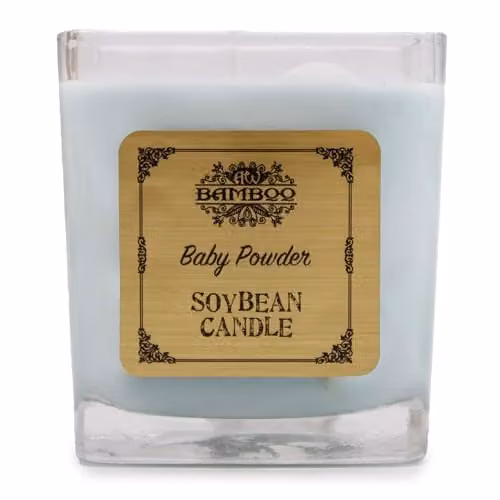 A & W KDMD Baby Powder Soy Wax Votive Candle in Blue, W/D/H: 7 x 7 x 7.5 cm
