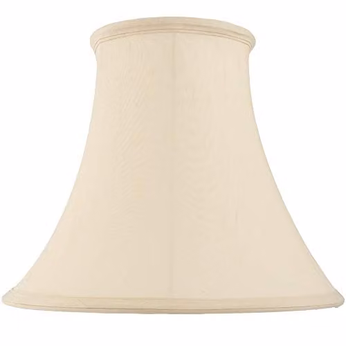 Loops Handmade Round Bell Lamp Shade in Beige Fabric, Diameter: 35.56 cm