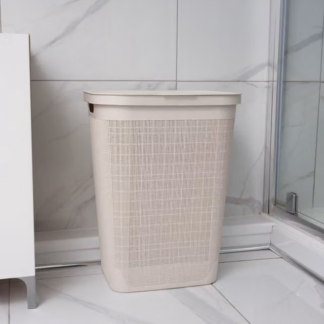 Addis Hessian Laundry Hamper with Lid, Beige