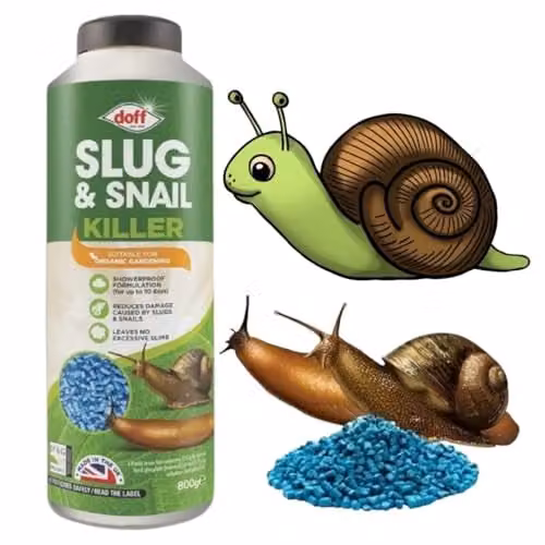 Doff Slug and Snail Killer Iron III Phosphate Pellets, 800g – 2